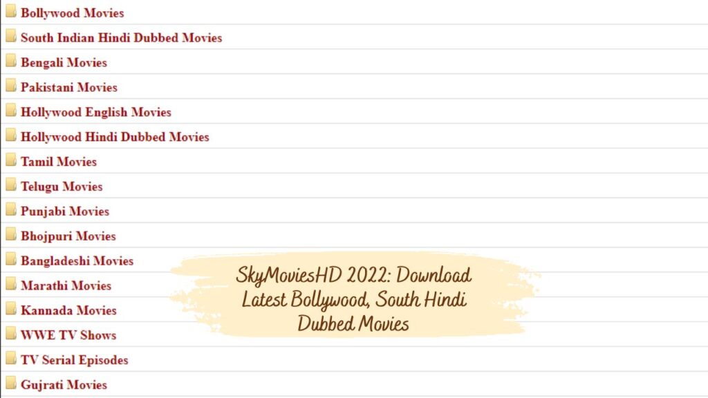 SkyMoviesHD 2022: Download Latest Bollywood, South Hindi Dubbed Movies