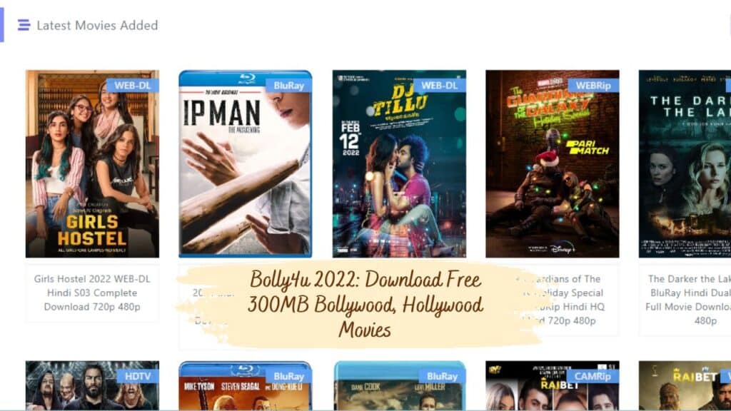 Bolly4u 2022: Download Free 300MB Bollywood, Hollywood Movies