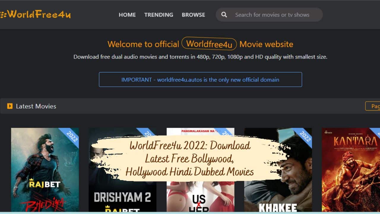 WorldFree4u 2022: Download Latest Free Bollywood, Hollywood Hindi Dubbed Movies
