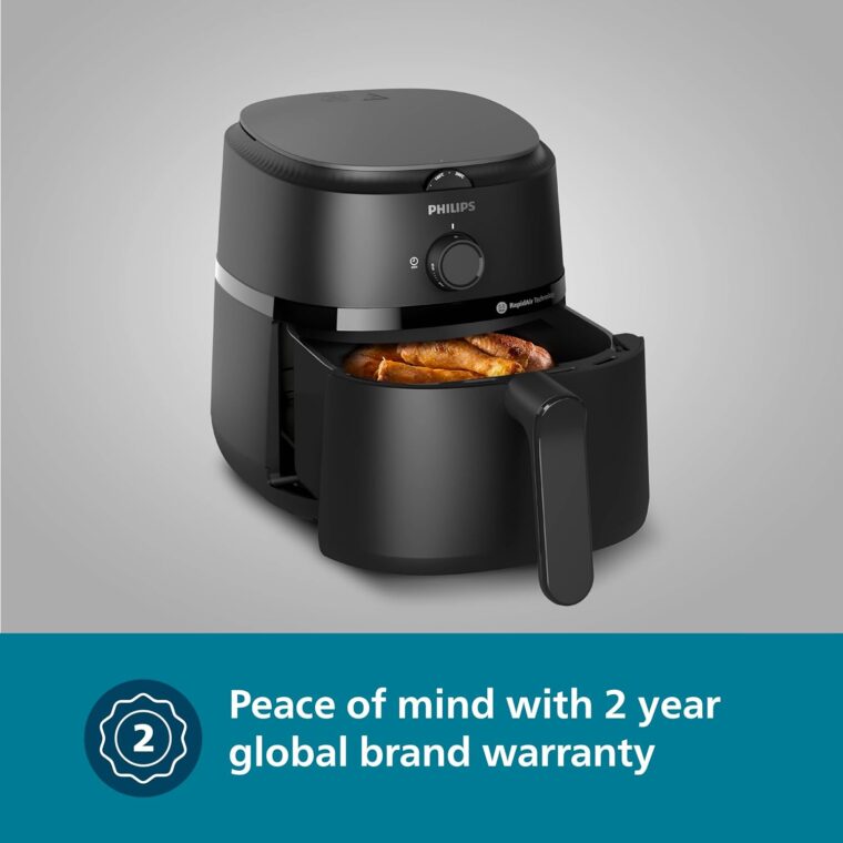 PHILIPS Air Fryer NA120/00, uses up to 90% less fat, 1500W, 4.2 Liter, with Rapid Air Technology (Black), Large - Image 6