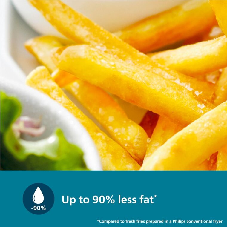 PHILIPS Air Fryer NA120/00, uses up to 90% less fat, 1500W, 4.2 Liter, with Rapid Air Technology (Black), Large - Image 8
