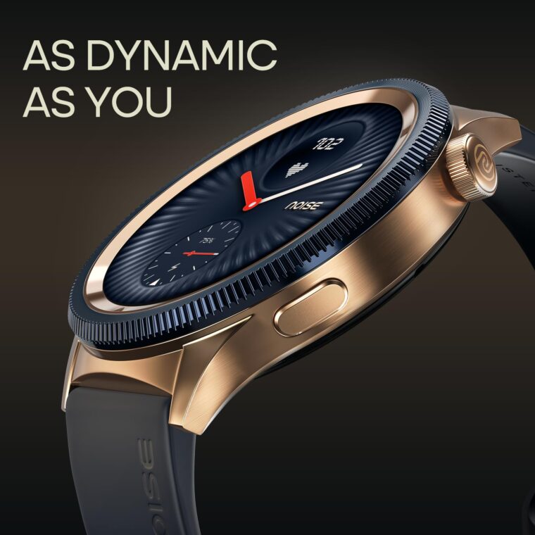 Noise Newly Launched Halo 2 Smart Watch 1st Ever Functional Rotating Dial (Axe-Cut Bezel), 1.43" AMOLED, Stainless Steel Build, Custom Transition Effects, BT Calling, Health Suite (Gold Blue) - Image 3