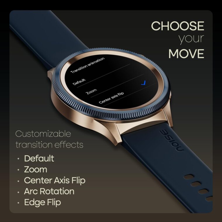 Noise Newly Launched Halo 2 Smart Watch 1st Ever Functional Rotating Dial (Axe-Cut Bezel), 1.43" AMOLED, Stainless Steel Build, Custom Transition Effects, BT Calling, Health Suite (Gold Blue) - Image 6