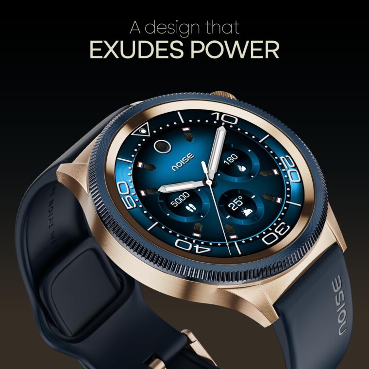 Noise Newly Launched Halo 2 Smart Watch 1st Ever Functional Rotating Dial (Axe-Cut Bezel), 1.43" AMOLED, Stainless Steel Build, Custom Transition Effects, BT Calling, Health Suite (Gold Blue) - Image 7