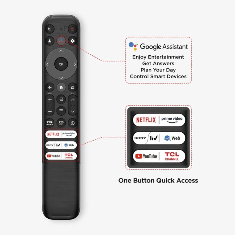 TCL 108 cm (43 inches) 4K Ultra HD Smart QLED Google TV 43C655 (Black) - Image 6