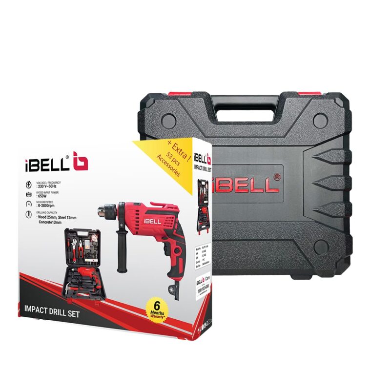IBELL Professional Tool Kit with Impact Drill TD13-85, 650W, Copper Armature, Chuck 13mm, 59 Home Essential Tools/Accessories - Image 7