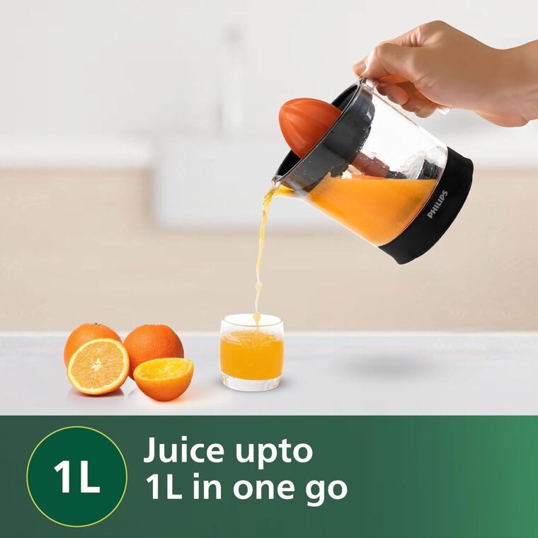 PHILIPS Citrus Press Juicer HR2799/00, Black & Transparent, Large - Image 4