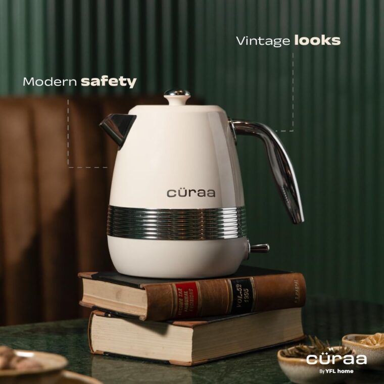 Cüraa by YFL home Retro Electric Kettle1.8 Litre | 2000 W Kettle for Hot Water | Electric Kettle with Auto Shut-Off & Boil-Dry Protection | Detachable Lid,Cool-Touch Handle,360° Rotating Base - Image 6
