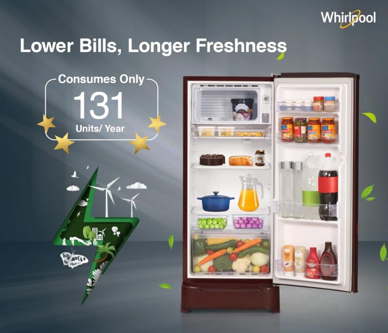 Whirlpool 184 L 5 Star Direct-Cool Single Door Refrigerator with Intellisense Inverter Compressor (205 WDE ROY 5S Inv WINE SPRING-Z) - Image 6