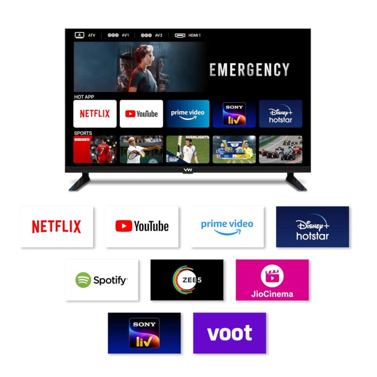 VW 80 cm (32 inches) Frameless Series HD Ready Android Smart LED TV VW32S (Black) - Image 4