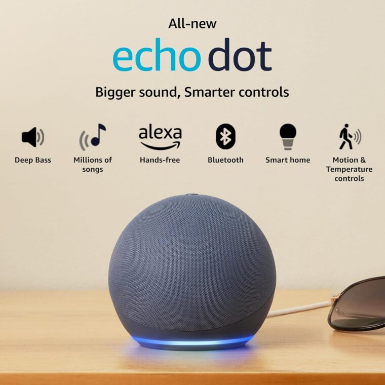 Echo Dot (5th Gen) | Smart speaker with Bigger sound, Motion Detection, Temperature Sensor, Alexa and Bluetooth| Blue - Image 2