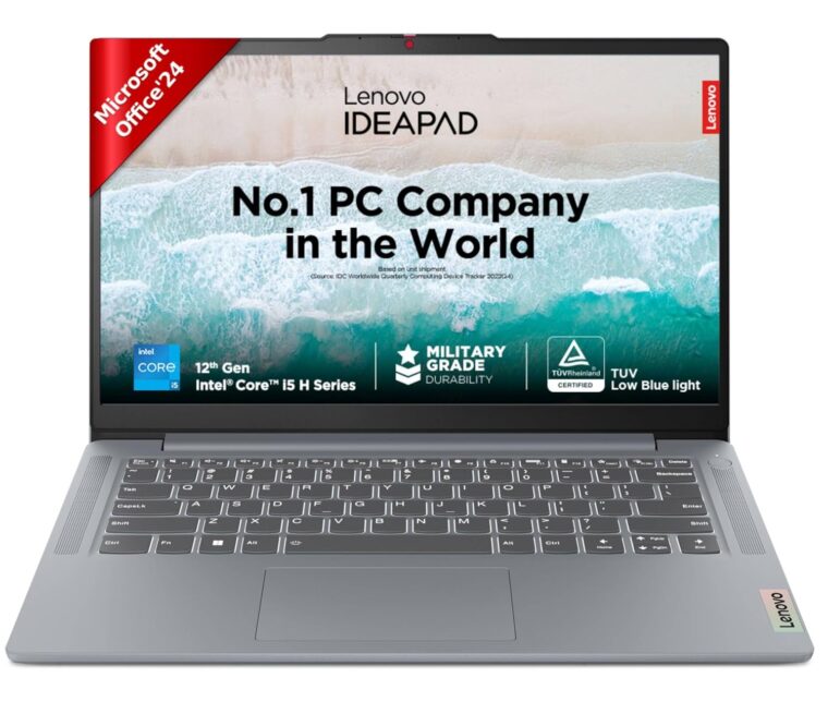Lenovo IdeaPad Slim 3, Intel Core i5-12450H, 12th Gen, 16GB RAM, 512GB SSD, FHD, 14"/35.5cm, Windows 11, MS Office Home 2024, Grey, 1.37Kg, 83EQ0072IN, Alexa Built-in, 3 mon. Game Pass Laptop - Image 2