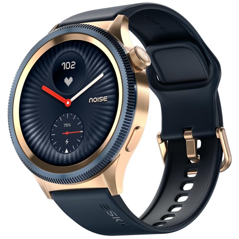 Noise Newly Launched Halo 2 Smart Watch 1st Ever Functional Rotating Dial (Axe-Cut Bezel), 1.43" AMOLED, Stainless Steel Build, Custom Transition Effects, BT Calling, Health Suite (Gold Blue) - Image 2