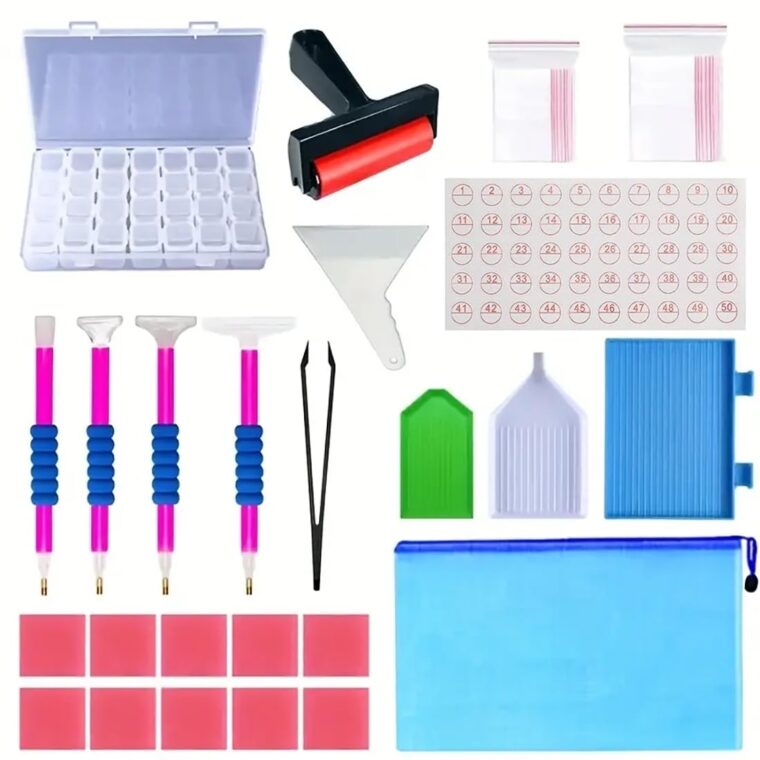 Store2508 5D DIY Diamond Painting Kit - Tools, Pens, Glue, Trays, Alignment Tool, Ziplock Bags, Tweezer - Image 2