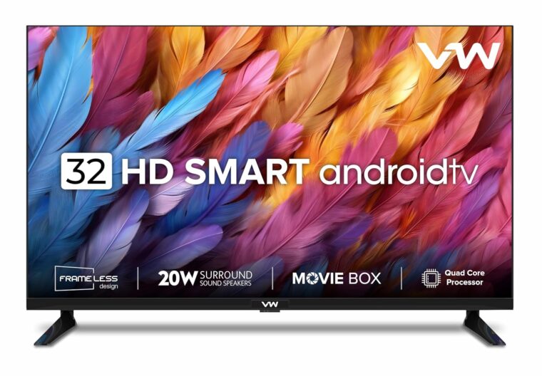 VW 80 cm (32 inches) Frameless Series HD Ready Android Smart LED TV VW32S (Black) - Image 2